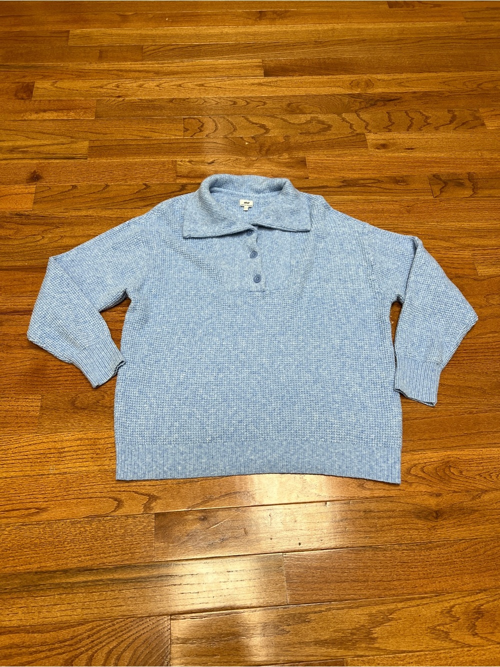 Aerie Cozy Button-Front Sweater - Light Blue